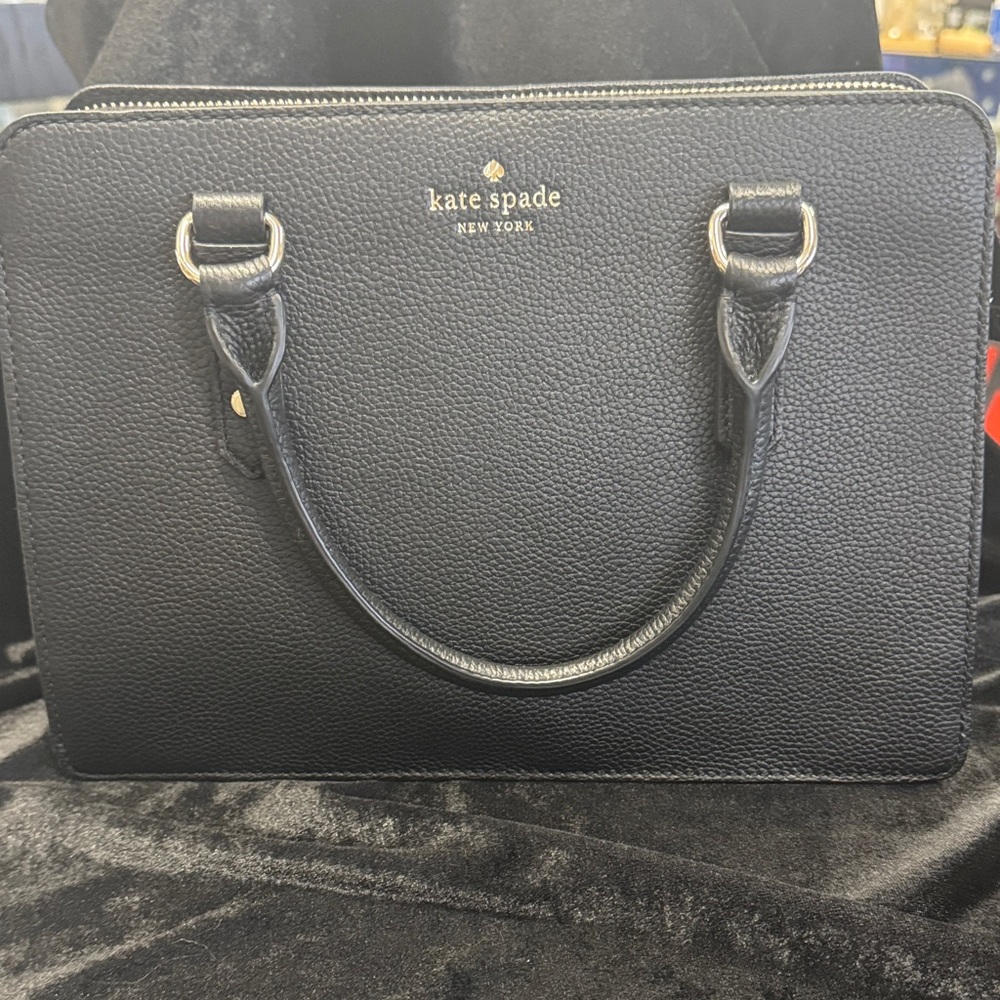 Kate Spade New York Mulberry St Lise Black Textured Satchel